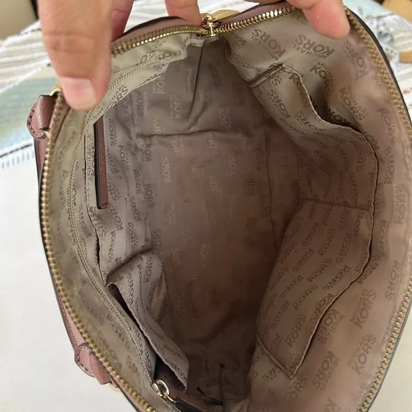 Michael Kors Dusty Rose Gold accents Leather Satchel Crossbody Bag - Picture 9 of 13